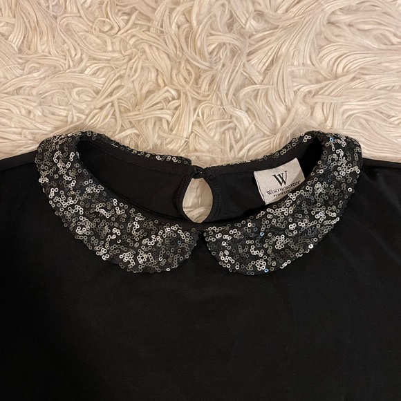 Sequin | Peter Pan collar | Layering tee - Picture 3 of 11